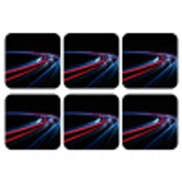 Gaming - Lichtbanen - Golvend - Rood onderzetter kurk middel -3d