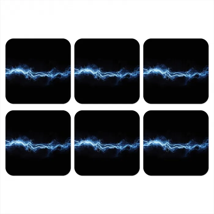 Gaming - Bliksemflits - Blauw - Energie onderzetter kurk middel -3d