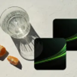 Gaming - Lijnen - Boog - Groen onderzetter kurk middel -sfeer4