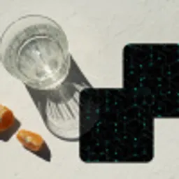 Gaming - Netwerk - Blauw - Punten - Patroon onderzetter kurk middel -sfeer4