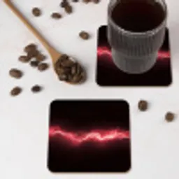 Gaming - Rood - Elektriciteit - Energie  - Lijn onderzetter kurk middel -sfeer2