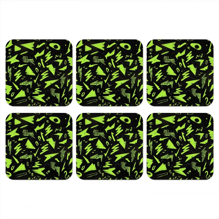 Gaming - Vormen - Pijlen - Abstract - Zwart onderzetter kurk middel -3d