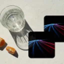 Gaming - Strepen - Gebogen - Blauw onderzetter kurk middel -sfeer4