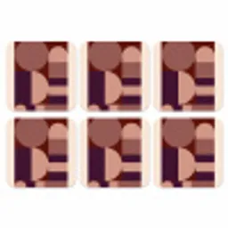 Geometrisch - Cirkels - Rood onderzetter kurk middel -3d