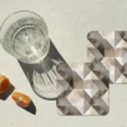 Geometrisch - Motief - Aardetinten onderzetter kurk middel 366 -sfeer4