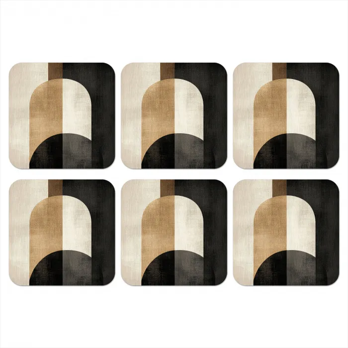Geometrische - Vormen - Wit onderzetter kurk middel -3d