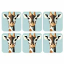 Giraffe - Illustratie - Bruin - Minimalistisch onderzetter kurk middel -3d