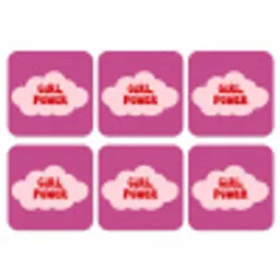 Girl power - Wolk - Roze onderzetter kurk middel -3d