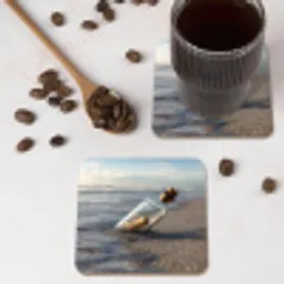 Glazenfles - Post - Zee - Zand onderzetter kurk middel -sfeer2