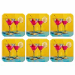 Glazen - Cocktail - Citroen - Kers onderzetter kurk middel -3d