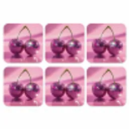 Glitter - Discobol - Roze - Kersen onderzetter kurk middel -3d