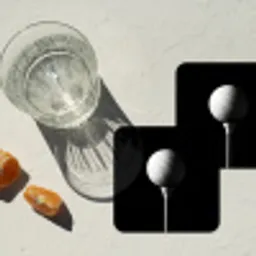 Golfbal - Minimalistisch - Wit onderzetter kurk middel -sfeer4