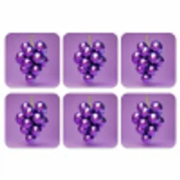 Druif - Disco - Glitter - Paars onderzetter kurk middel -3d
