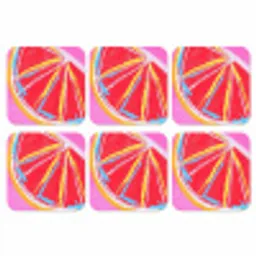 Grapefruit - Geschilderd - Roze - Strepen onderzetter kurk middel -3d
