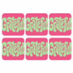 Grateful - Groen - Grafisch - Vloeiend onderzetter kurk middel -3d