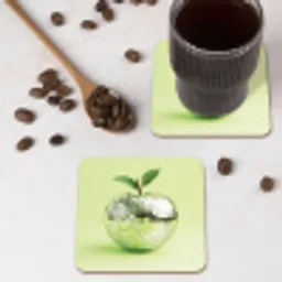 Groen - Disco - Decoratie - Appel onderzetter kurk middel -sfeer2