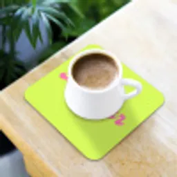 Groen - Roze bonjour - Retro onderzetter kurk middel -sfeer5