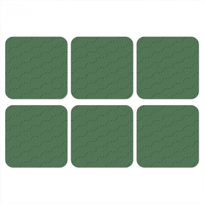 Groen - Strepen - Patroon onderzetter kurk middel 366 -3d