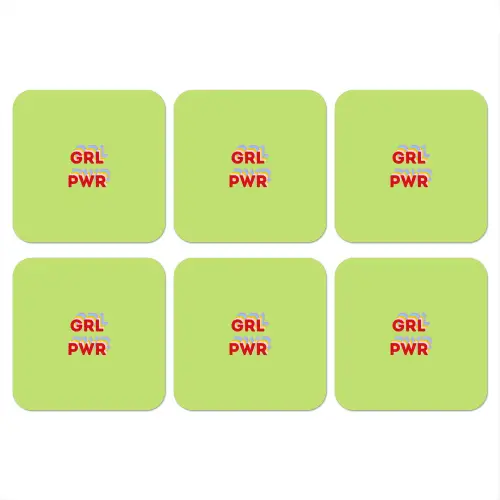 Grl pwr - Groen - Rood - 3D onderzetter kurk middel -3d