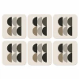 Halve cirkels - Aardetinten - Grafisch onderzetter kurk middel -3d