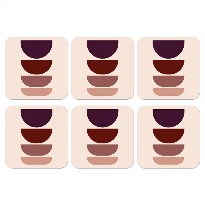 Harmonieus - Symmetrisch - Rood onderzetter kurk middel -3d