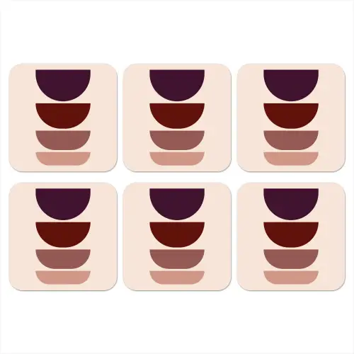 Harmonieus - Symmetrisch - Rood onderzetter kurk middel -3d