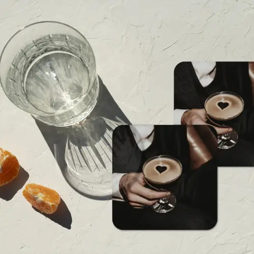 Hartje - Cocktail - Espresso Martini - Hand onderzetter kurk middel -sfeer4