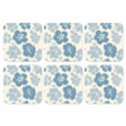 Hibiscusbloemen - Blauw - Patroon - Tropisch onderzetter kurk middel -3d