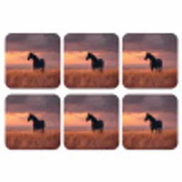 Paard - Wolken - Open veld onderzetter kurk middel -3d