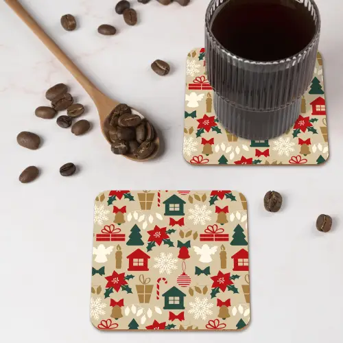 Illustratie - Kerst - Beige onderzetter kurk middel 366 -sfeer2