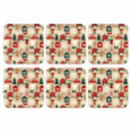 Illustratie - Kerst - Beige onderzetter kurk middel 366 -3d