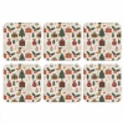 Illustratie - Kerstfiguren - Beige onderzetter kurk middel 366 -3d