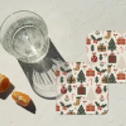 Illustratie - Kerstfiguren - Beige onderzetter kurk middel 366 -sfeer4