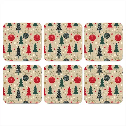 Illustratie - Kerst - Sterren onderzetter kurk middel 366 -3d