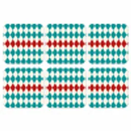 Illustratie - Ruiten - Rood - Groen onderzetter kurk middel 366 -3d