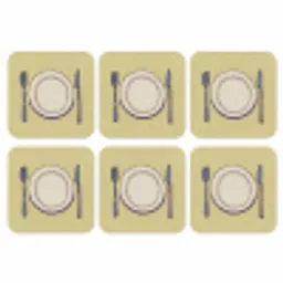 Illustratie - Bord - Bestek - Beige onderzetter kurk middel -3d
