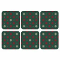 Illustratie - Sneeuwvlokken - Groen onderzetter kurk middel 366 -3d