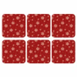 Illustratie - Sneeuwvlokken - Rood onderzetter kurk middel 366 -3d