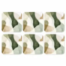 Japandi - Abstract - Groen onderzetter kurk middel -3d
