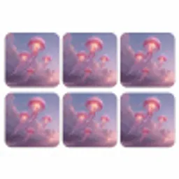 Kwallen - Roze - Wolken onderzetter kurk middel -3d