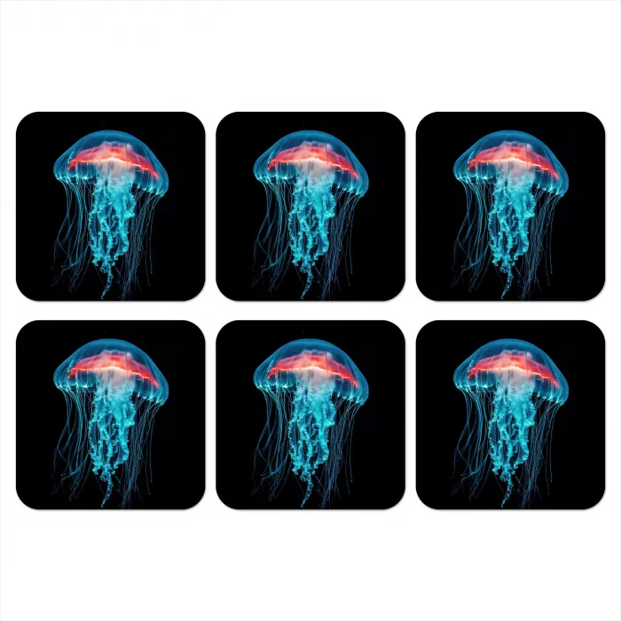 Kwal - Tentakels - Blauw - Licht onderzetter kurk middel -3d