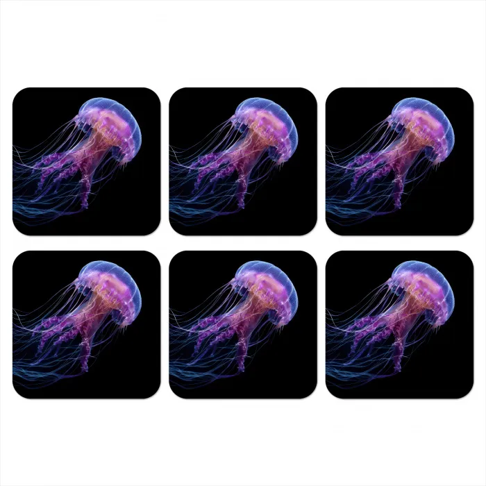 Kwal - Doorzichtig - Roze - Tentakels onderzetter kurk middel -3d