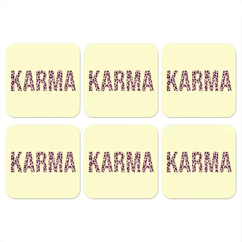Karma - Luipaardprint - Geel onderzetter kurk middel -3d