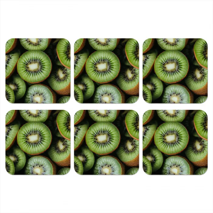 Kiwi - Fruit - Groen onderzetter kurk middel -3d