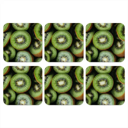 Kiwi - Fruit - Groen onderzetter kurk middel -3d