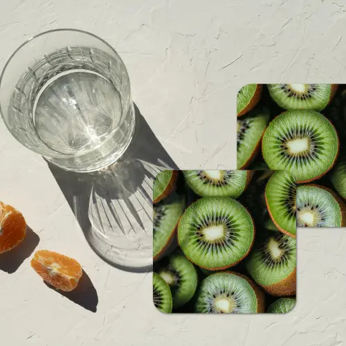 Kiwi - Fruit - Groen onderzetter kurk middel -sfeer4