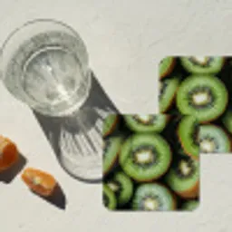 Kiwi - Fruit - Groen onderzetter kurk middel -sfeer4
