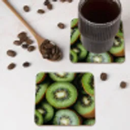 Kiwi - Fruit - Groen onderzetter kurk middel -sfeer2