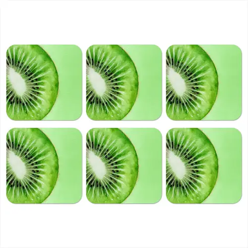 Kiwi - Groen - Fris onderzetter kurk middel -3d