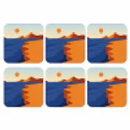 Landschap - Bergen - Zon - Zee onderzetter kurk middel -3d